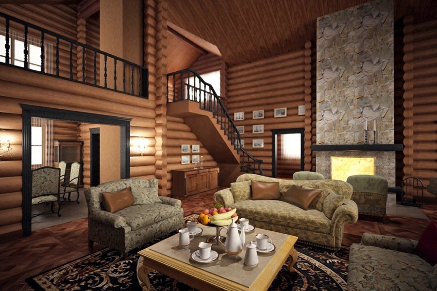 Интерьер деревянного дома