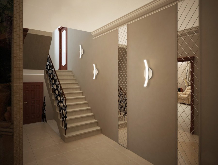 Интерьер холла с лестницей