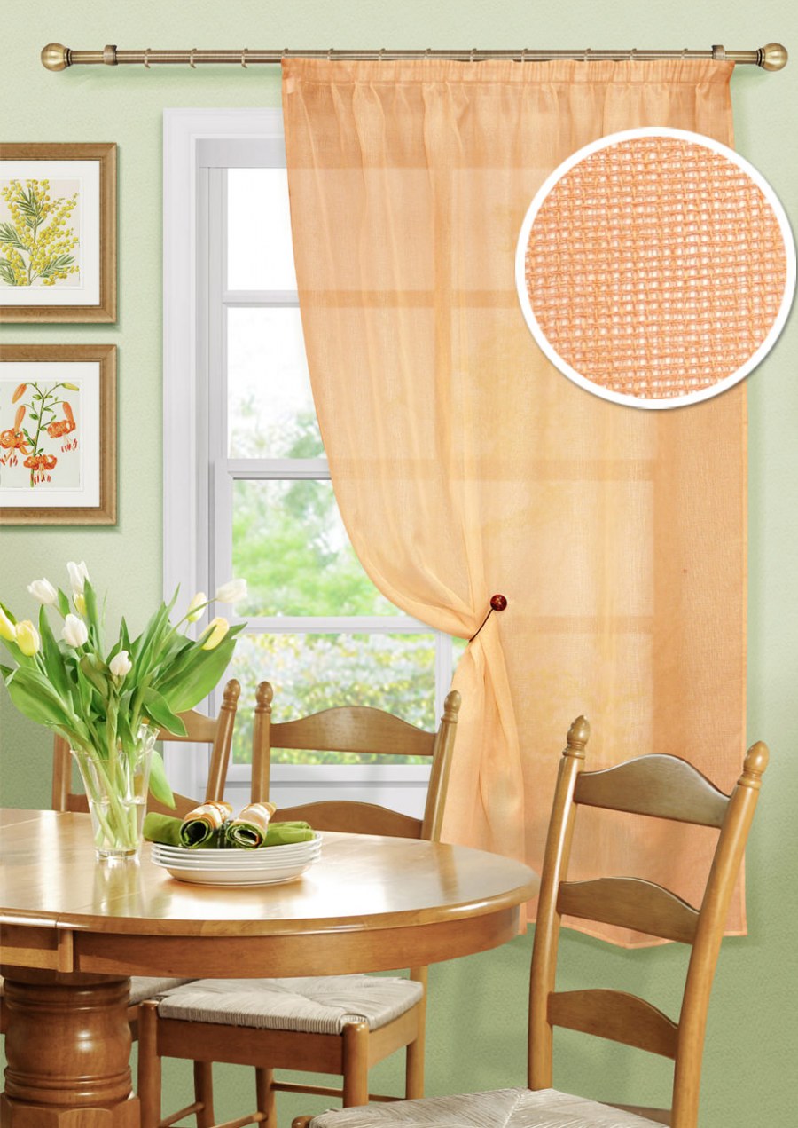 Штора для кухни Kauffort "Лилу", на ленте, высота 175 см. 3111215175