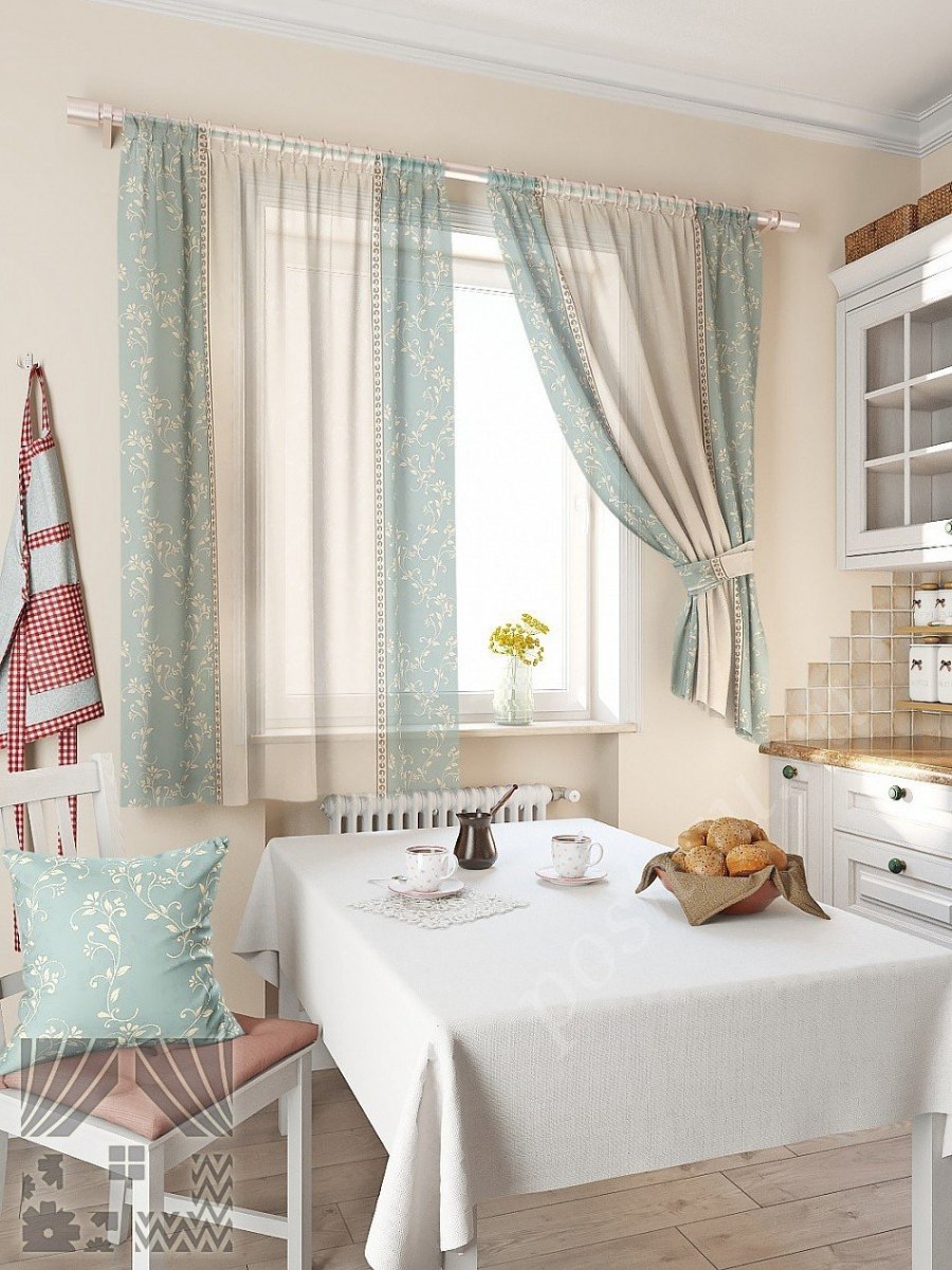 Занавеси в клетку кухню в PNG