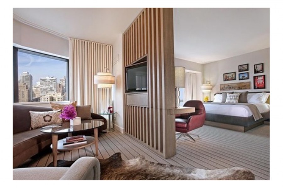 Перегородка с вращающимся телевизором