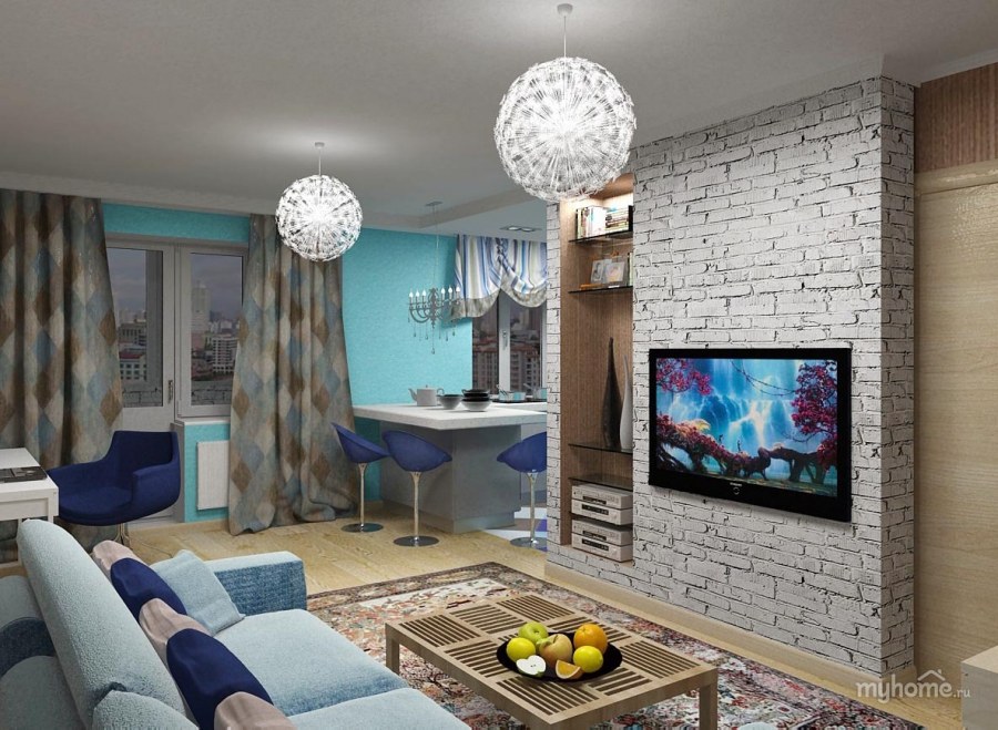 Гостиная-спальня 15м2 икея