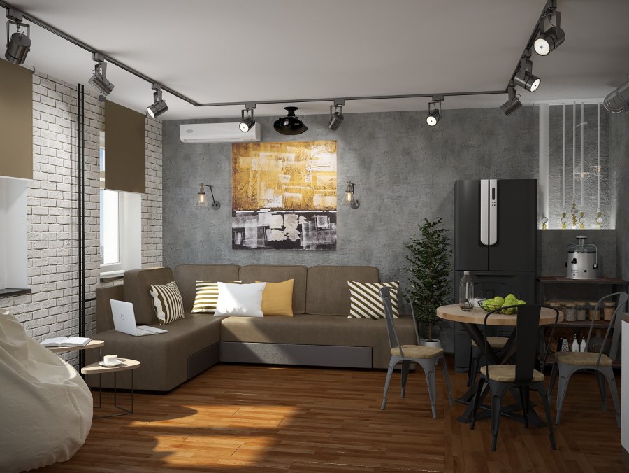 Молодежная квартира в стиле лофт