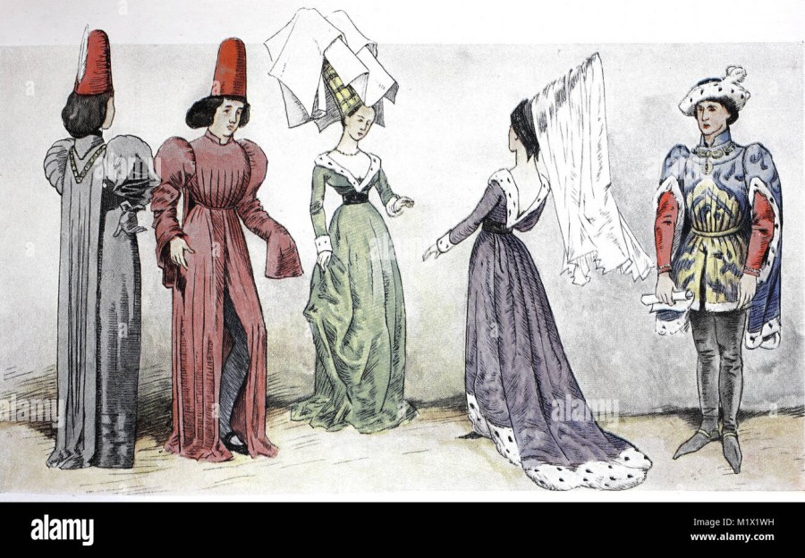 Костюм позднего средневековья Готический стиль