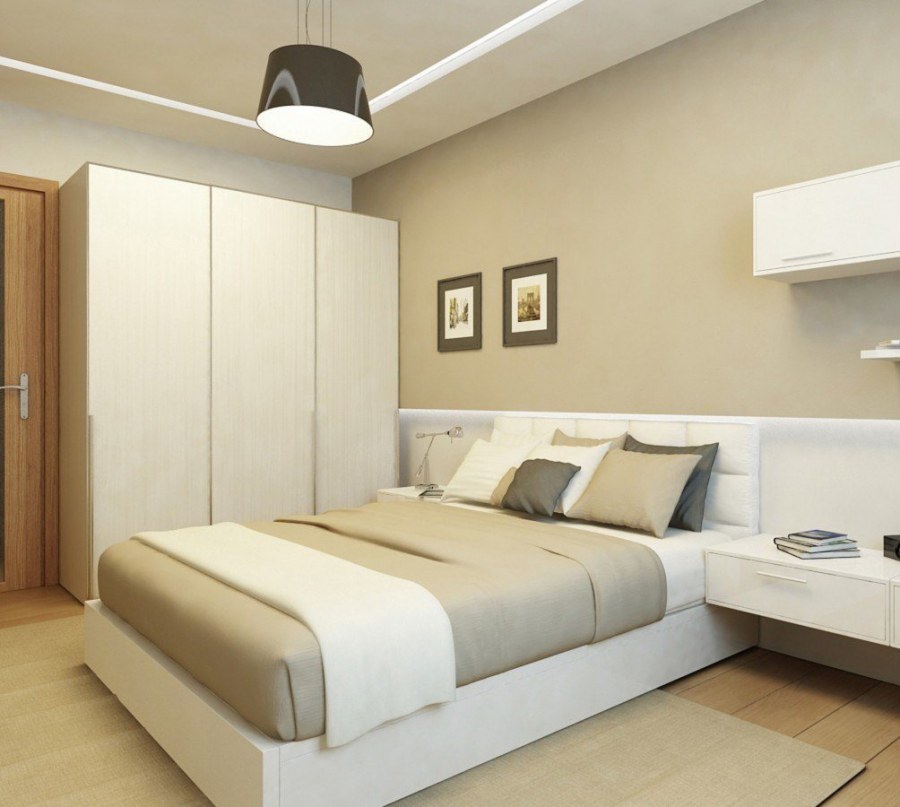 Спальня в светлых тонах