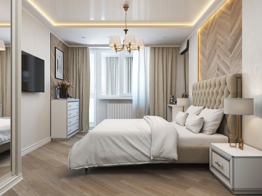Интерьер спальни 13 м2