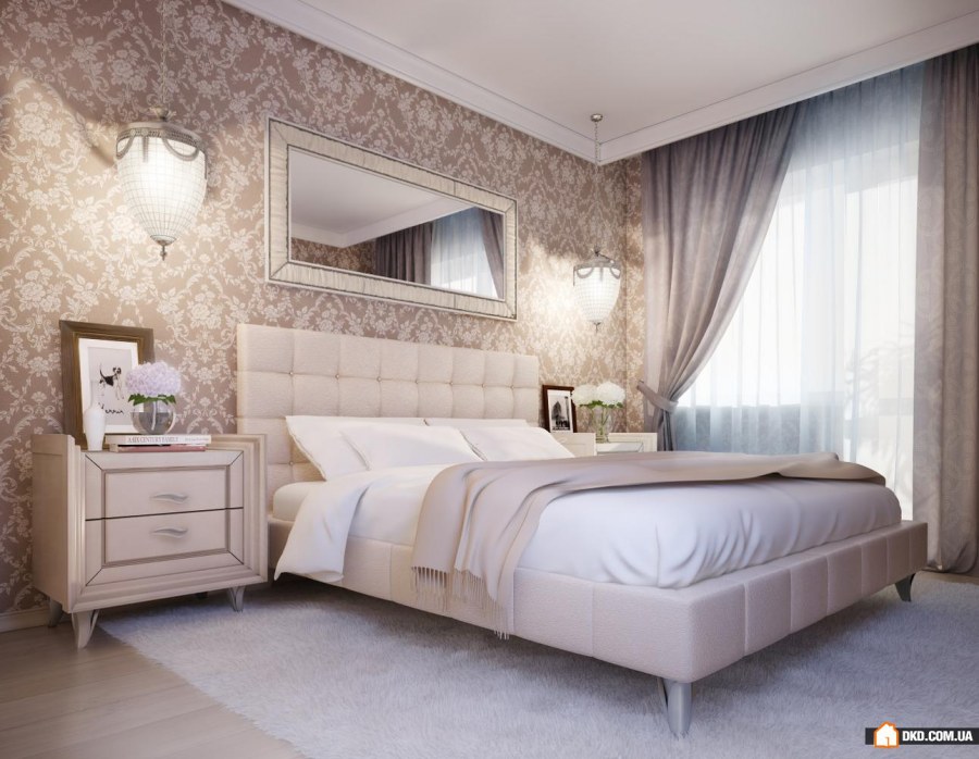 Интерьер спальни в светлых тонах
