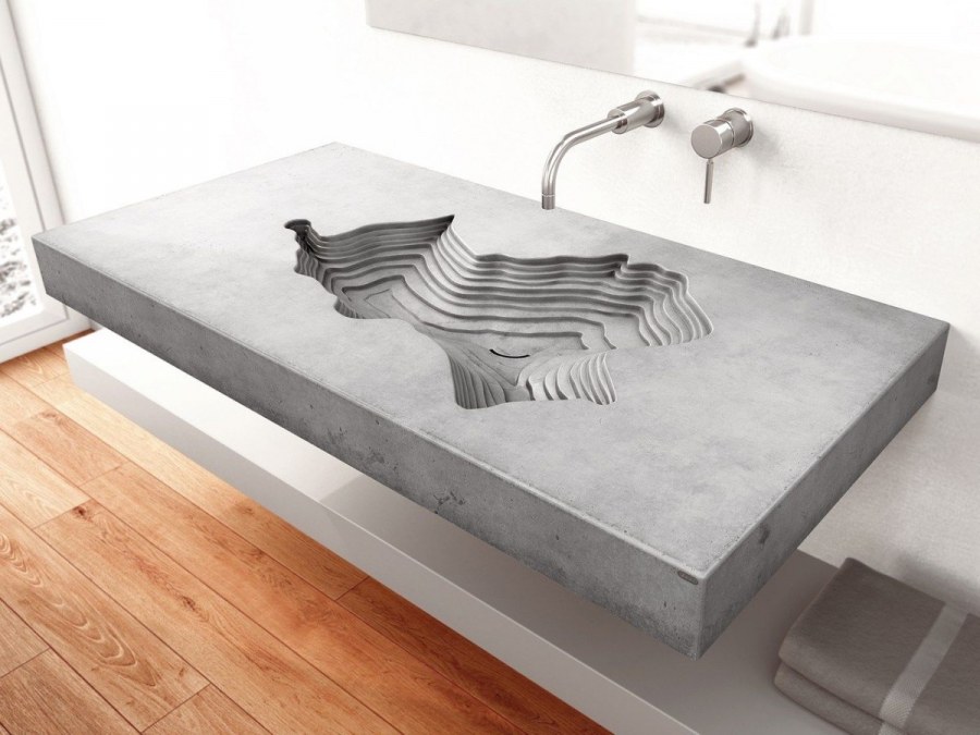 Бетонные раковины для ванной