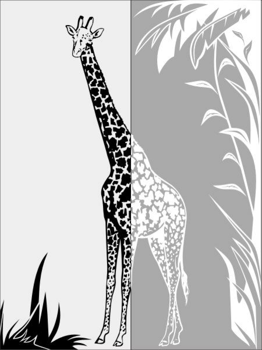 Трафарет для выжигания Жираф