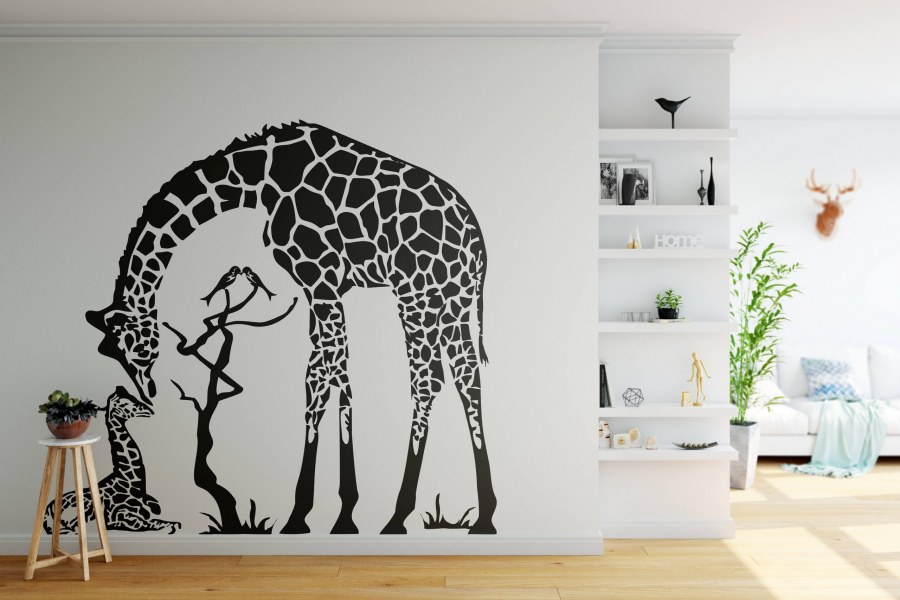 Трафарет жирафа на стену