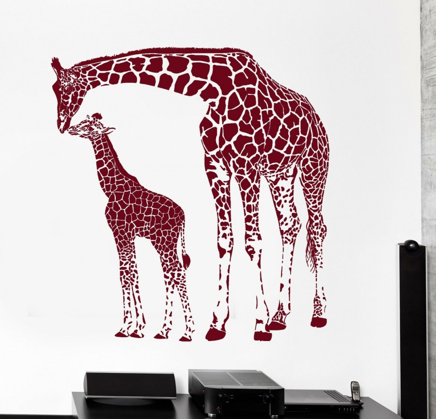 Трафарет жирафа на стену