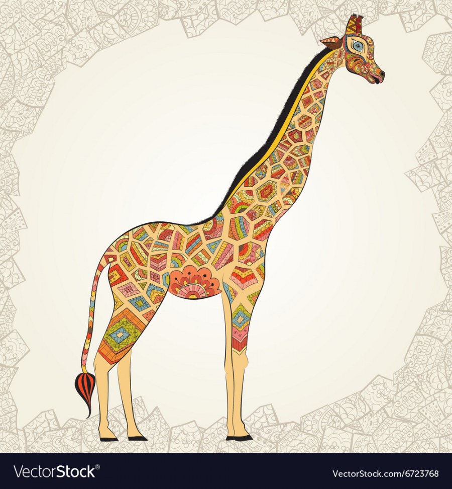 Африканские рисунки и узоры Жирафик