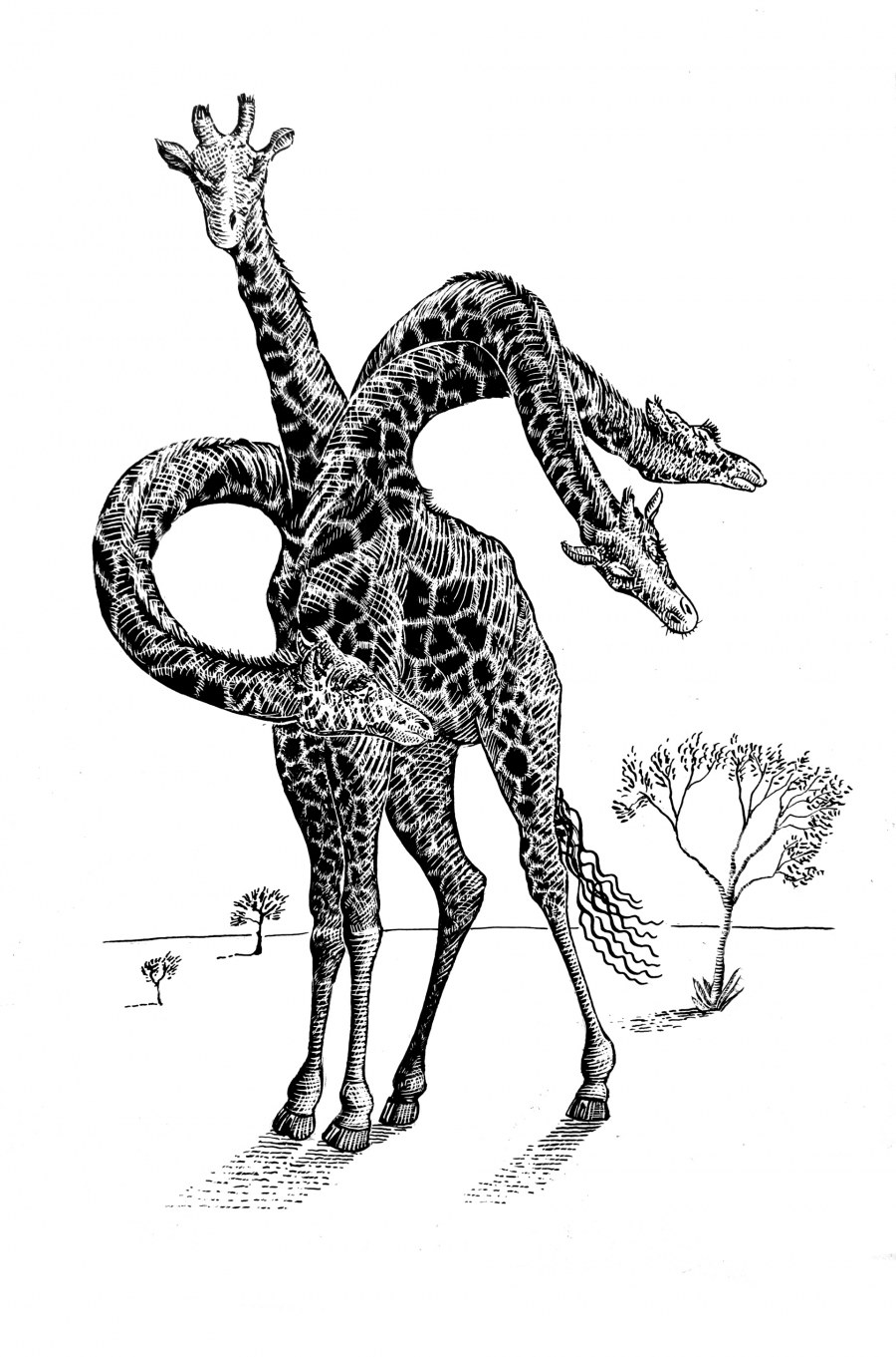 Стилизация жирафа в графике