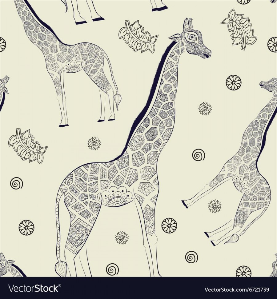 Жираф рисунок орнамент симметричный