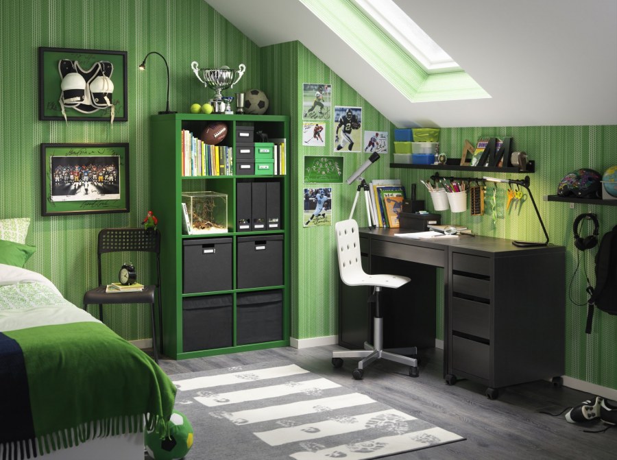Зелёная комната для подростка