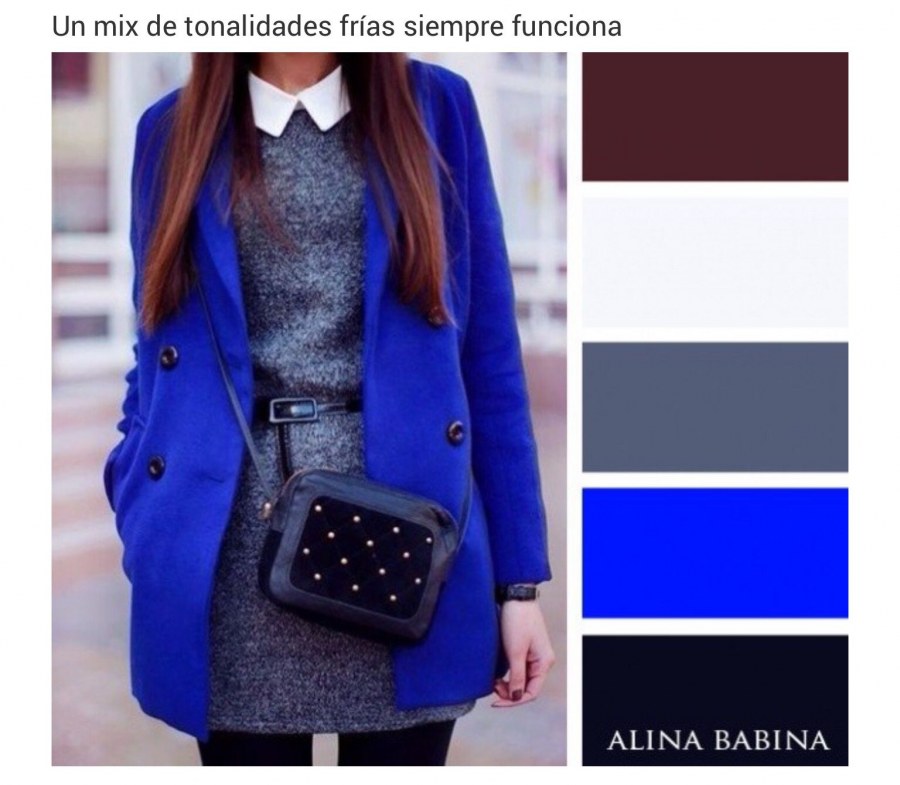 Сочетание цветов в одежде синий