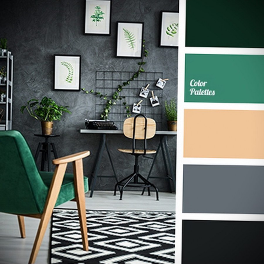Палитра зеленого цвета в интерьере
