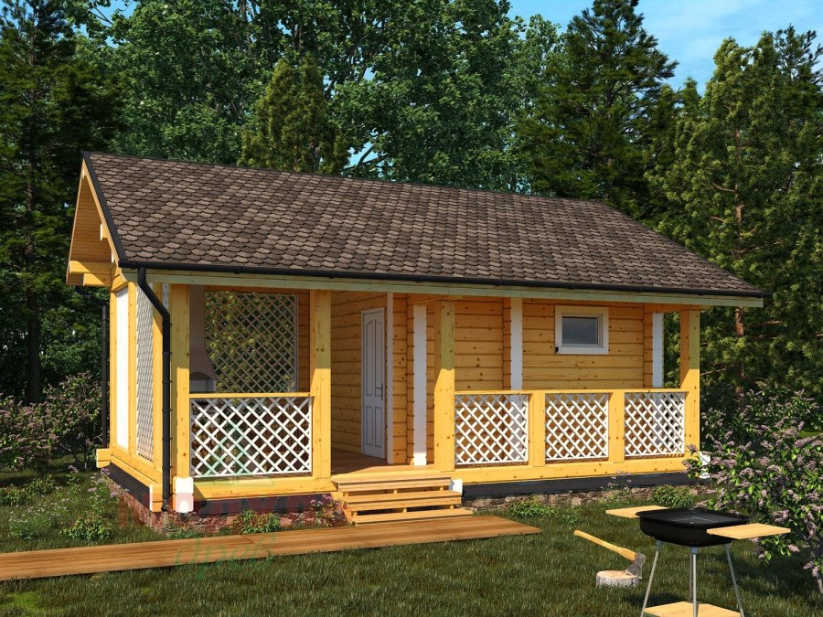 Баня с верандой