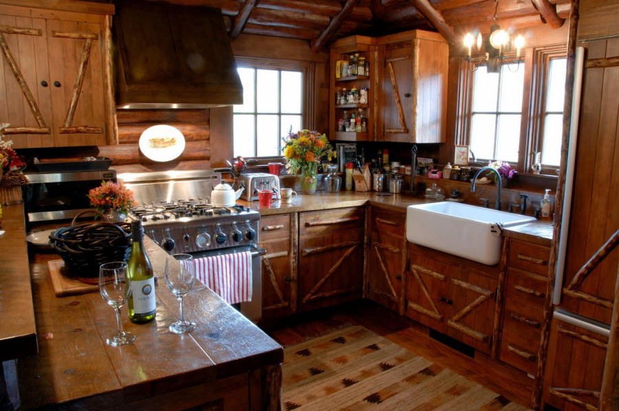 Кухня в деревенском стиле 11 кв м