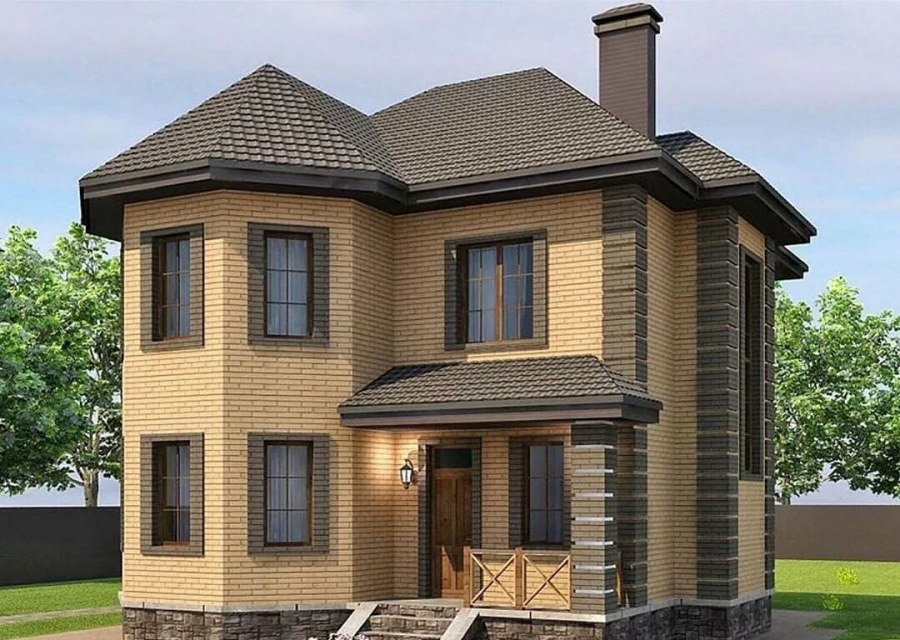 Кирпичный дом с эркером