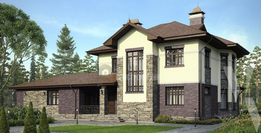 Фасад дома с эркером