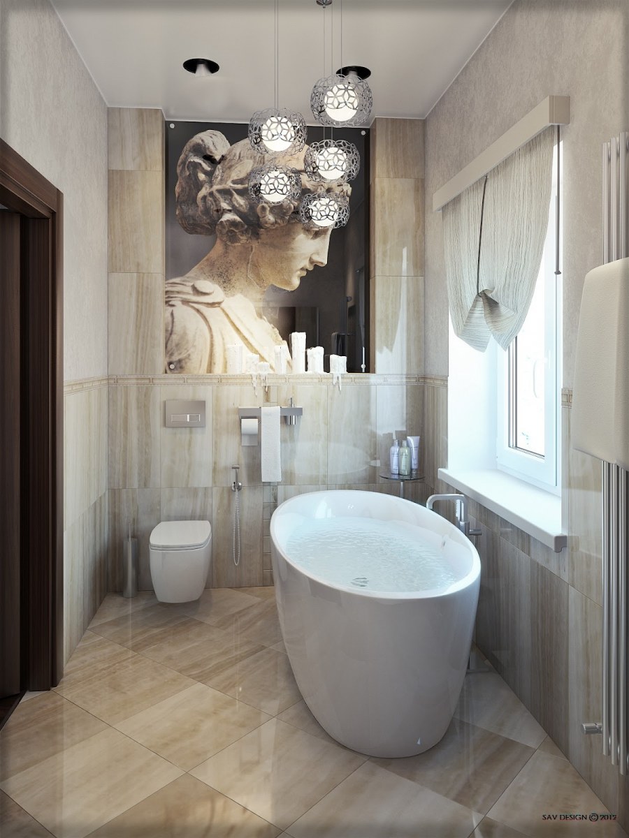 Интерьер туалета маленького