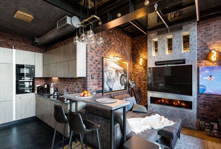 Квартира студия в стиле лофт