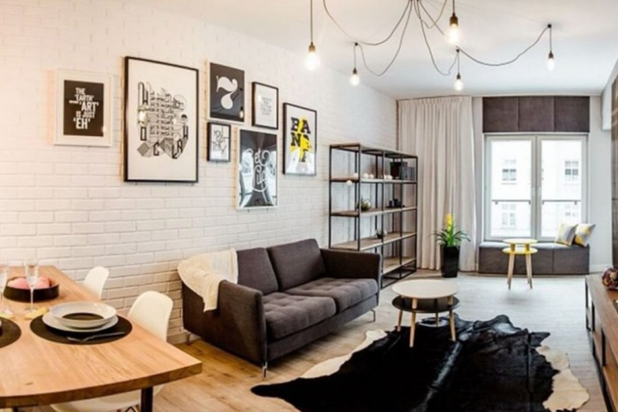 Интерьер в стиле лофт в маленькой квартире