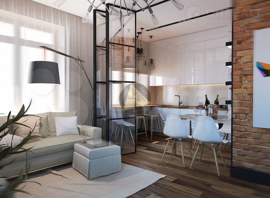 Светлый лофт в маленькой квартире