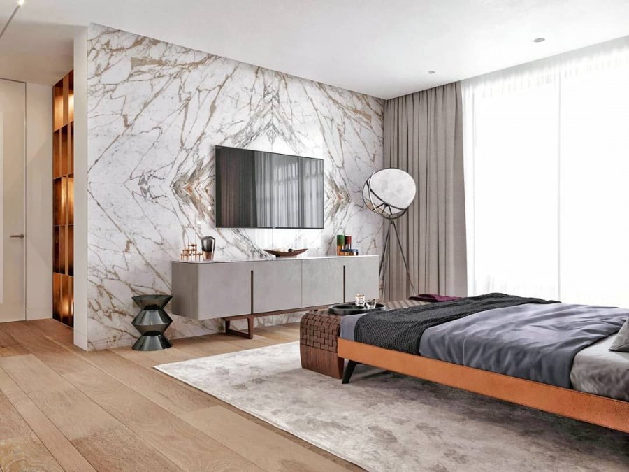 Спальня с мрамором