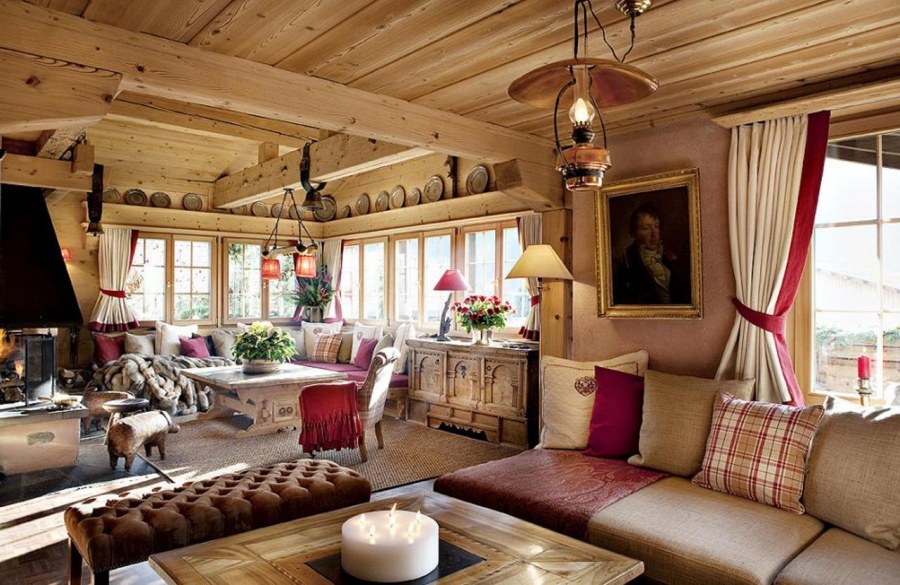 Занавески в загородный дом в стиле Шале