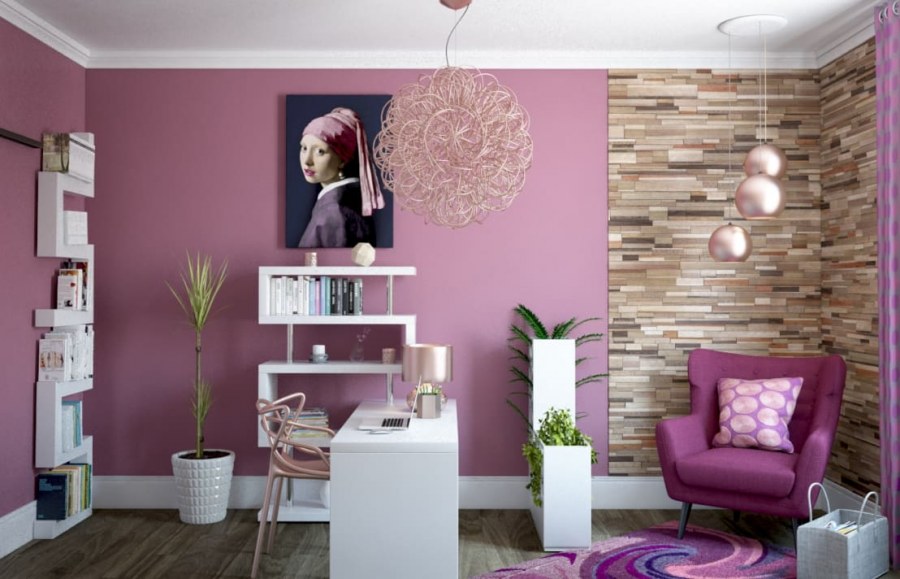 Интерьер в пастельно розовых тонах
