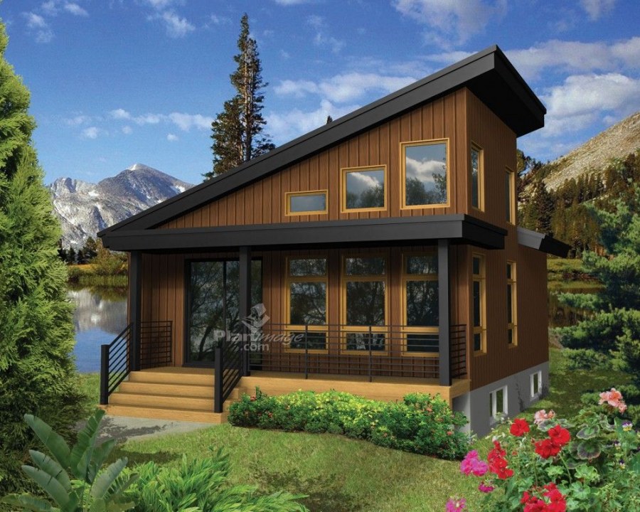 Дом содоскатной крышей