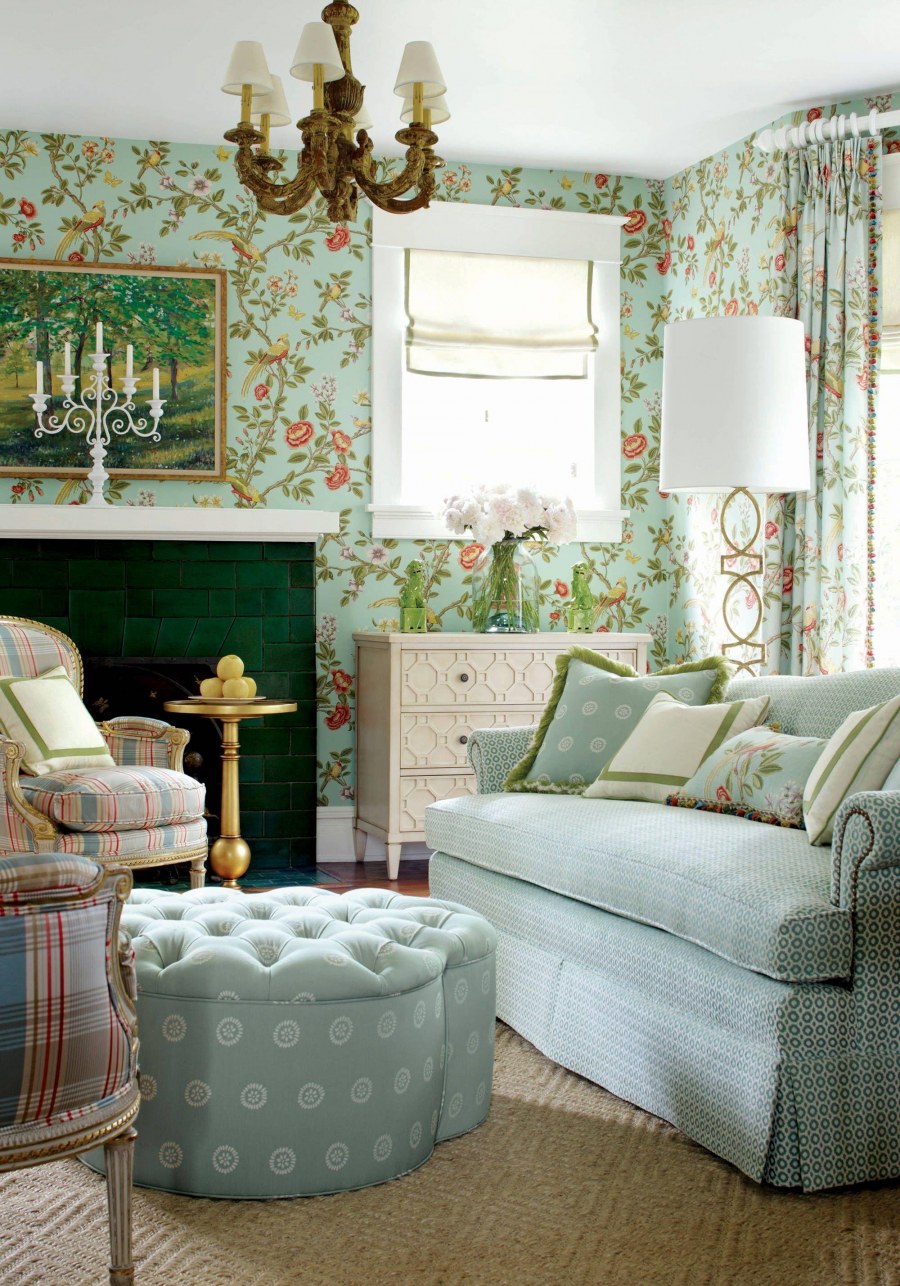 Зеленая гостиная в стиле Прованс
