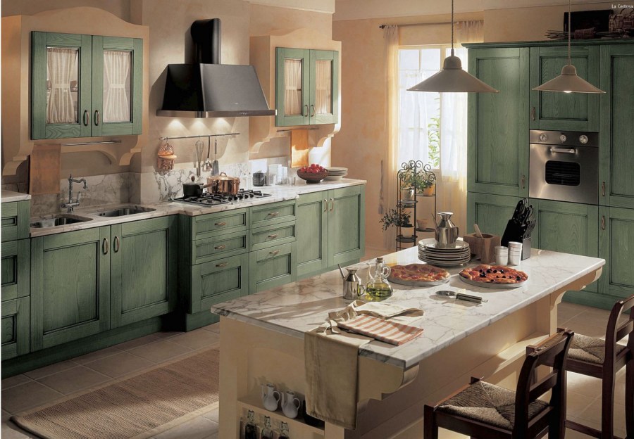 Кухня Прованс зеленая Лорен