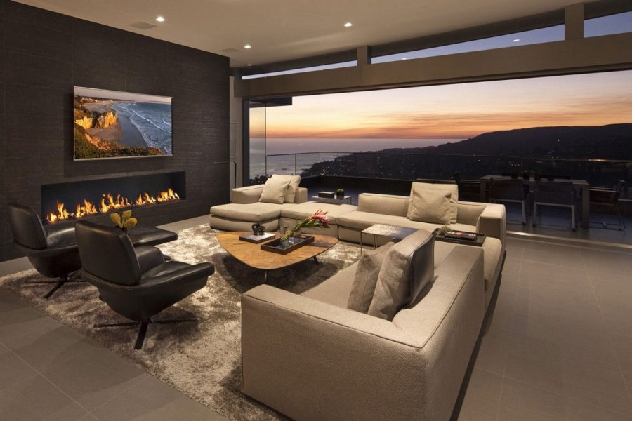 Большая гостиная в современном стиле