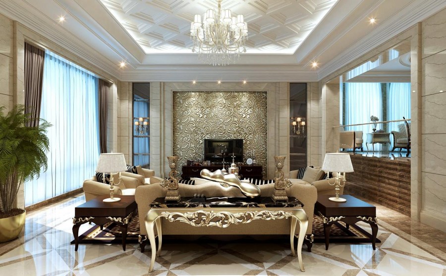 Гостиная в стиле лакшери