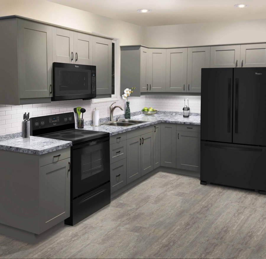 Кухня Бомбей, фасады МДФ матовый (Сандал белый, Сандал серый), длина 2,0м