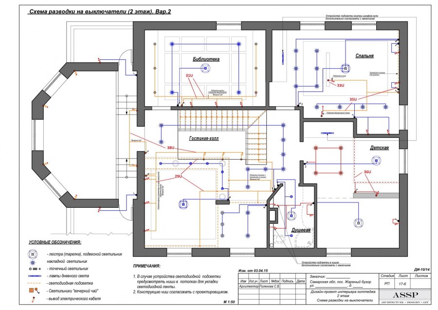 Схема подключения освещения умного дома