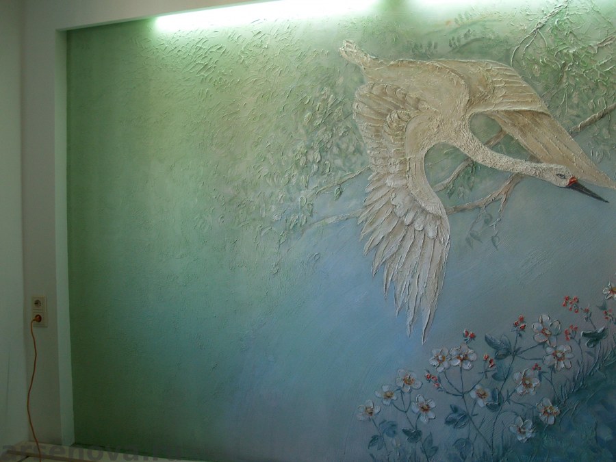 Роспись на декоративной штукатурке