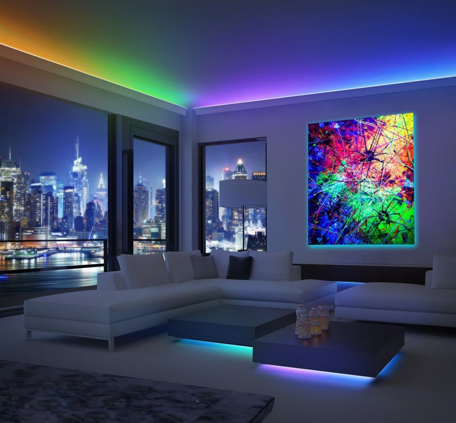 Вечернее освещение в интерьере