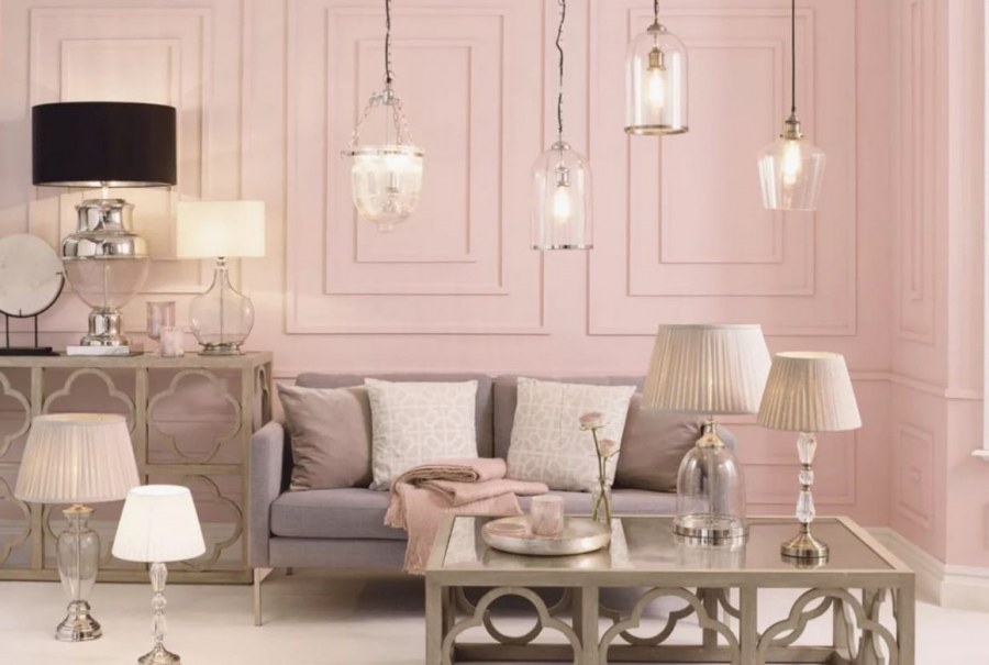 Пудровый цвет в интерьере
