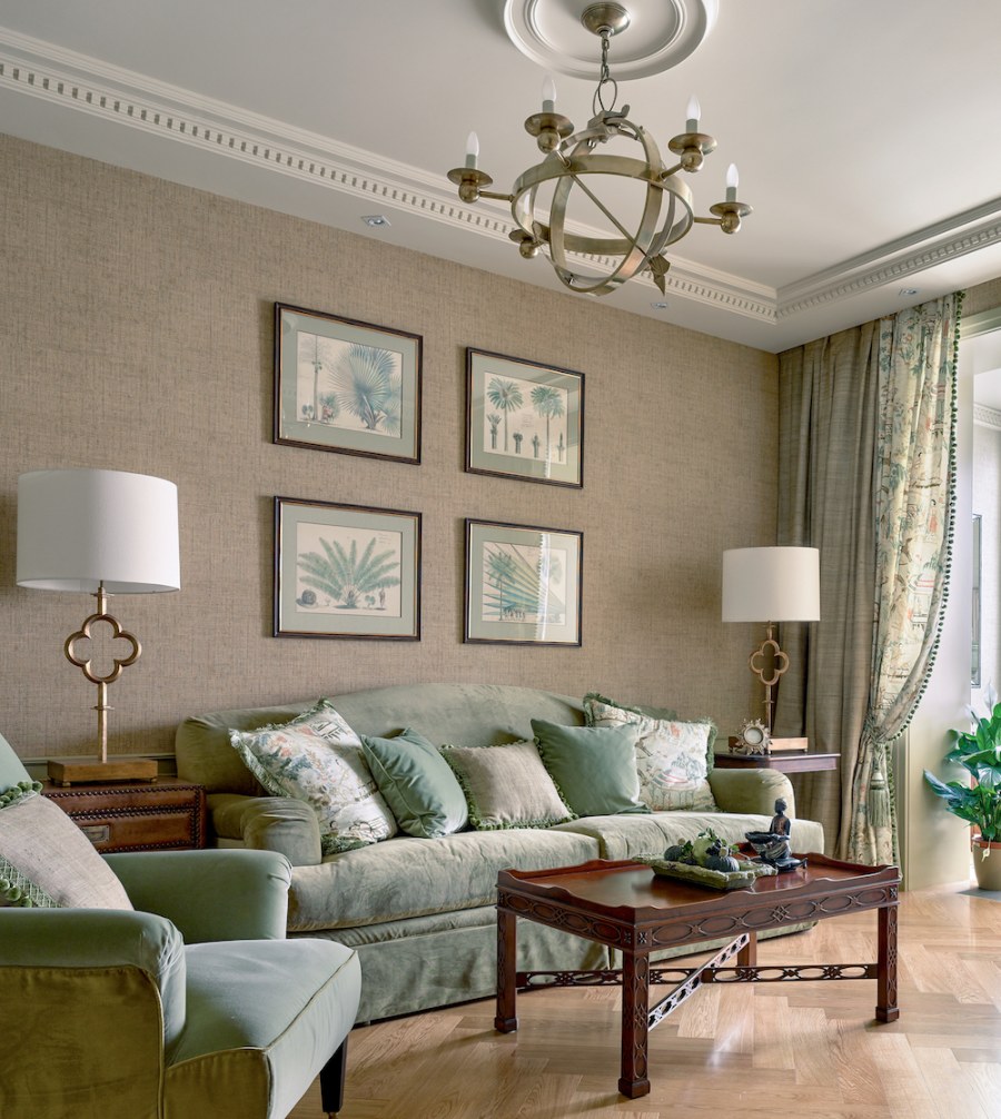 Гостиная в оливковом цвете