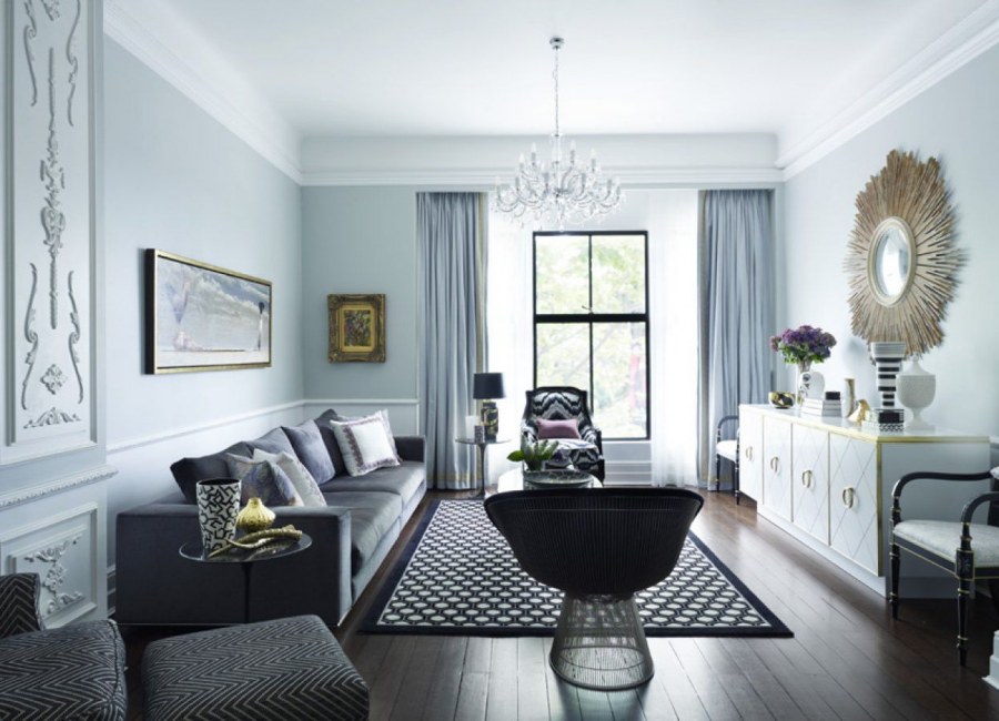 Светло серая мебель в интерьере