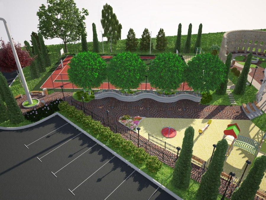 Ландшафт внутридворовой территории СПБ