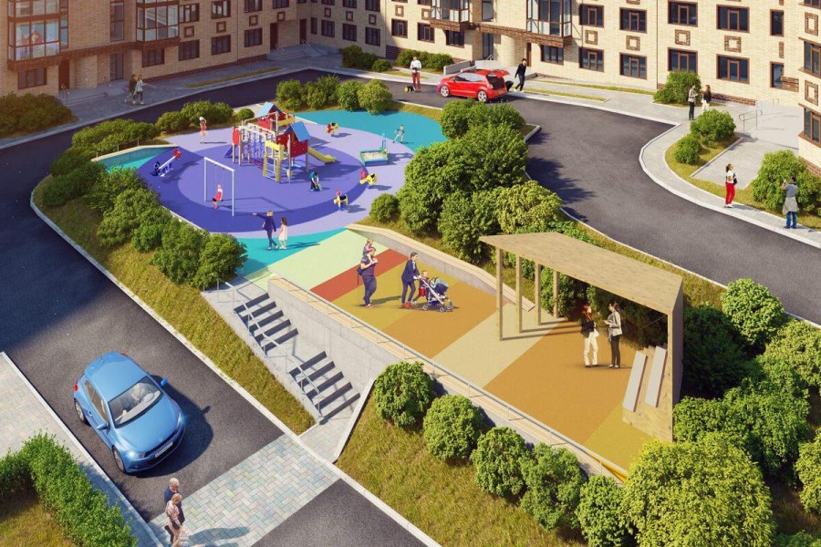 Озеленение двора в частном доме