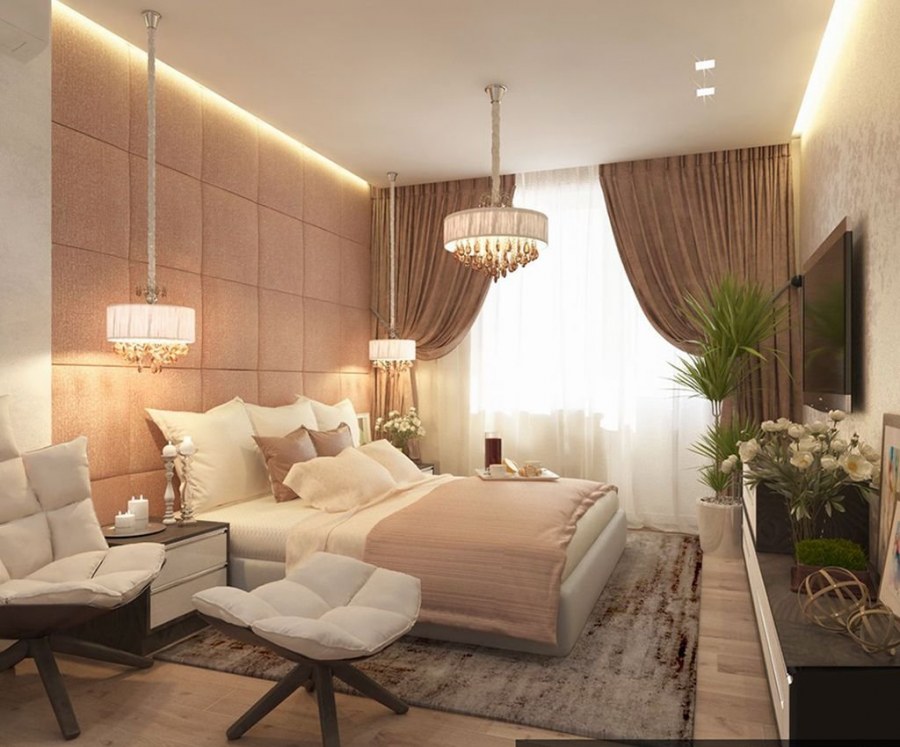 Интерьер комнаты в бежевых тонах