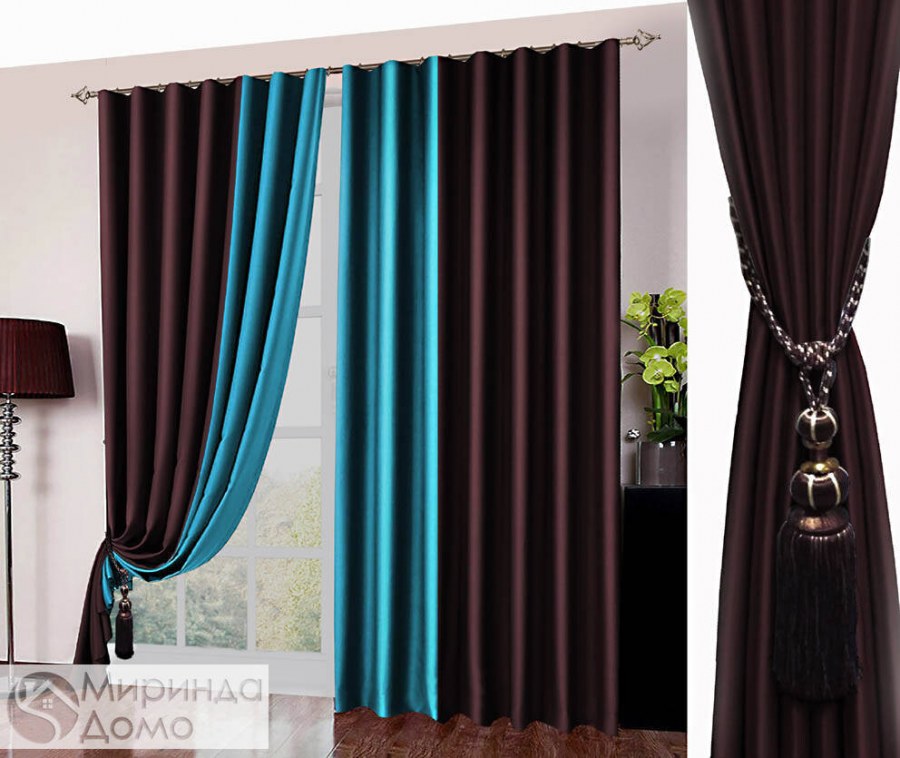 Шторы блэкаут Амалия бирюза