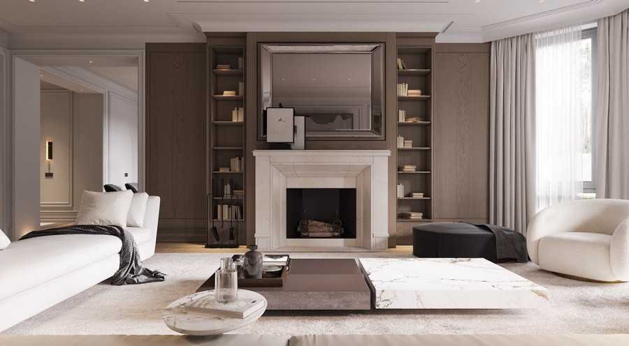 Минимализм арт деко гостиная