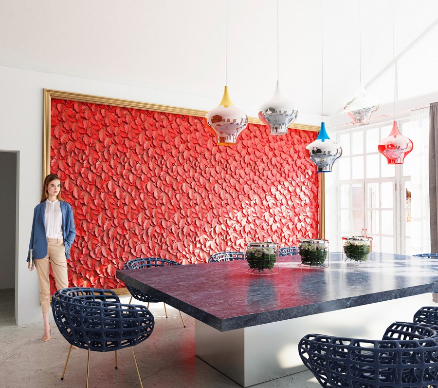 Гостиная в красных тонах